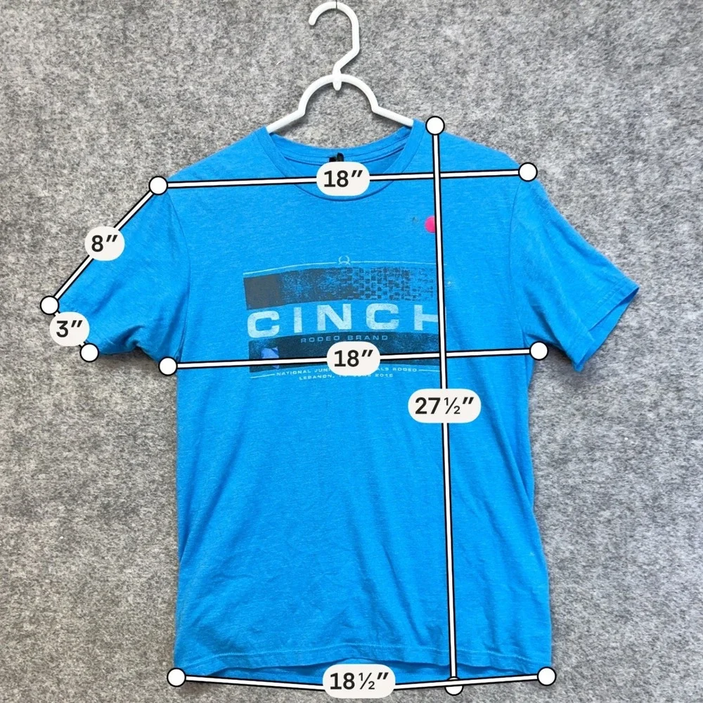 District Cinch Rodeo Brand T-Shirt Mens Small Blue 2016 National Finals Graphic